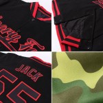 Service Rot-Schwarz Salute Varsity Custom Camo Full-Snap Jacke zu Bomber Letterman Service Rot-Schwarz Salute Varsity Custom Camo Full-Snap Jacke zu Bomber Letterman