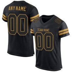 Jersey Gold Custom Black Authentic Mesh Football Schwarz-Old