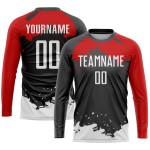 Fußball Sublimation Trikot Uniform Custom Weiß-Rot Schwarz