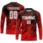 Rote Uniform Custom Weiß-Schwarz Sublimation Jersey Fußball