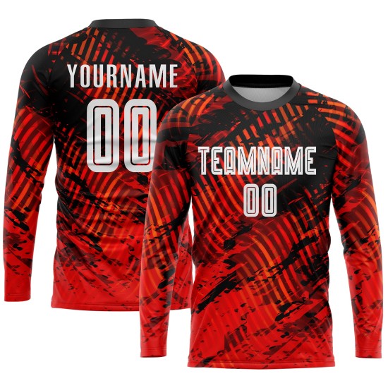 Rote Uniform Custom Weiß-Schwarz Sublimation Jersey Fußball