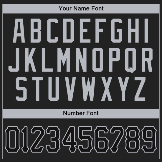 Authentisches Baseball-Trikot in Schwarz-Grau, individuell gestaltet in Schwarz