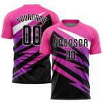 Sublimation Fußball Schwarz-Weiß Trikot Uniform Custom Pink