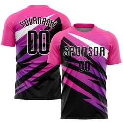 Sublimation Fußball Schwarz-Weiß Trikot Uniform Custom Pink