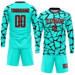 Uniform Custom Fußball Sublimation Rot-Schwarz Jersey Aqua