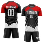 Fußball Sublimation Trikot Uniform Custom Weiß-Rot Schwarz