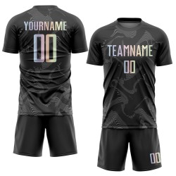 Linien Uniform Fußball Jersey Gradient-Grau Sublimation Custom Curve Schwarz Linien Uniform Fußball Jersey Gradient-Grau Sublimation Custom Curve Schwarz