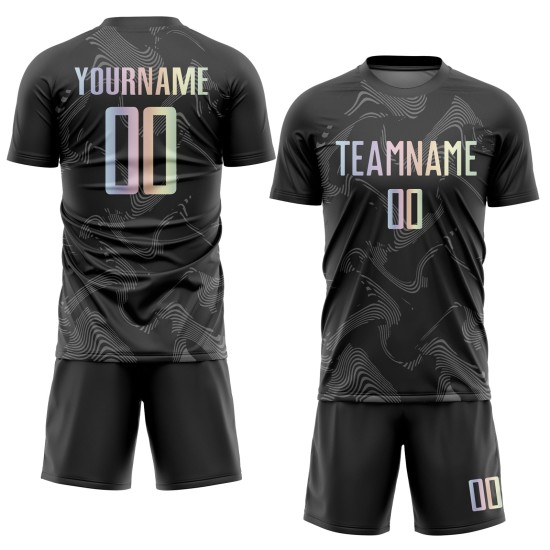 Linien Uniform Fußball Jersey Gradient-Grau Sublimation Custom Curve Schwarz Linien Uniform Fußball Jersey Gradient-Grau Sublimation Custom Curve Schwarz
