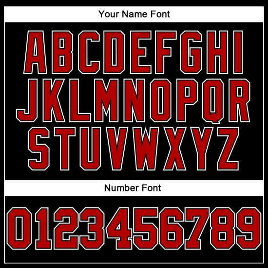 Baseball Schwarz Custom Red Authentic Rot-Weiß Nadelstreifen Trikot