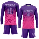 Rosa Trikot Uniform Fußball Custom Lila-Weiß Sublimation