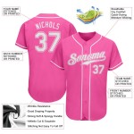 Authentisches, individuelles Baseball-Trikot in Pink und Weiß
