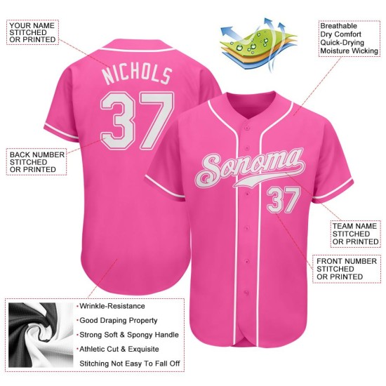 Authentisches, individuelles Baseball-Trikot in Pink und Weiß