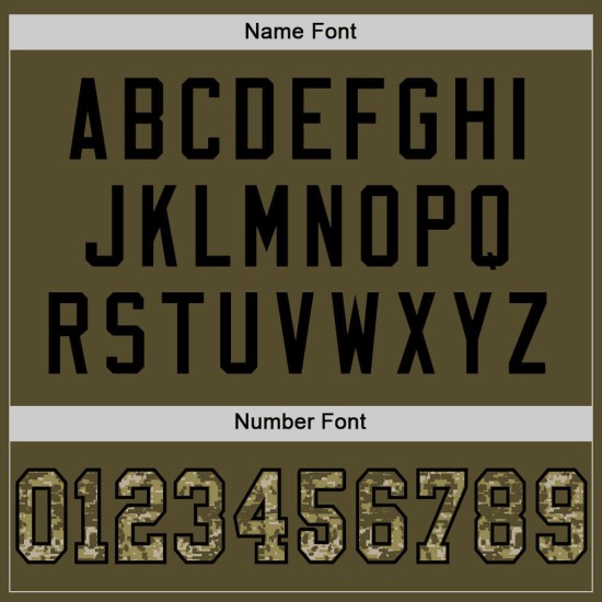 To Salute Football Camo-Schwarz Custom Authentic Service Olive Mesh Trikot