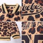 Schwarz-Altbraun Leopard Gold Bomberjacke Muster Full-Snap Varsity Custom Letterman 3D Design Schwarz-Altbraun Leopard Gold Bomberjacke Muster Full-Snap Varsity Custom Letterman 3D Design