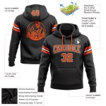 Orange-Weiß Custom Pullover genäht Fußball Hoodie schwarzes Sweatshirt