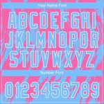 3D Jersey Zweiknopf Custom Softball Pink Powder Unisex Muster Blau-Weiß 3D Jersey Zweiknopf Custom Softball Pink Powder Unisex Muster Blau-Weiß