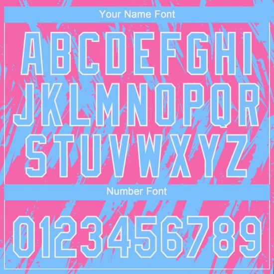 3D Jersey Zweiknopf Custom Softball Pink Powder Unisex Muster Blau-Weiß 3D Jersey Zweiknopf Custom Softball Pink Powder Unisex Muster Blau-Weiß