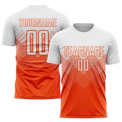Orange Trikot Weiß Sublimation Custom Uniform Fußball