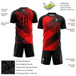 Rot Fußball Schwarz Custom Uniform Jersey Sublimation