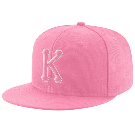 Pink Pink-Weiß Snapback Mütze Verstellbar Gestickt Custom Pink Pink-Weiß Snapback Mütze Verstellbar Gestickt Custom