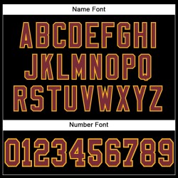 Mesh Custom Football Authentic Schwarzes Trikot Burgund-Gold