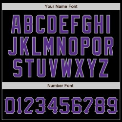 Lila-Grau Authentic Baseball Jersey Custom Schwarz