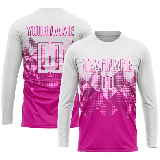 Dunkelrosa Trikot Uniform Weiß Fußball Sublimation Custom