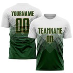 Gold Sublimation Grün-Alte Uniform Weiß Fußball Custom Jersey