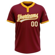 Crimson Jersey Softball Weiß-Gold Custom Zwei-Knopf Unisex Crimson Jersey Softball Weiß-Gold Custom Zwei-Knopf Unisex