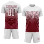 Weiße Sublimation Crimson Uniform Fußball Custom Jersey