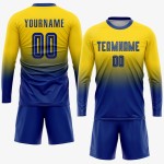 Benutzerdefinierte Jersey Sublimation Fußball Gold Mode Royal Uniform