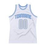 Hellblaues authentisches Basketballtrikot, Weißgrau-Hell, Custom Throwback Hellblaues authentisches Basketballtrikot, Weißgrau-Hell, Custom Throwback