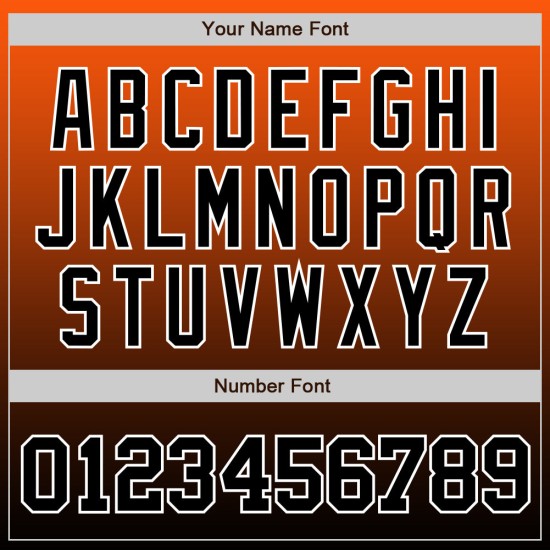 Custom Jersey Baseball Fashion Authentic Orange Fade Schwarz-Weiß