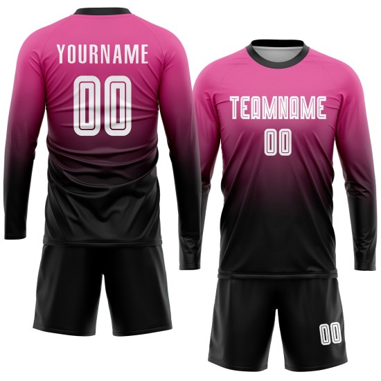 Custom Soccer Fade Fashion Weiß-Schwarz Sublimation Jersey Rosa Uniform
