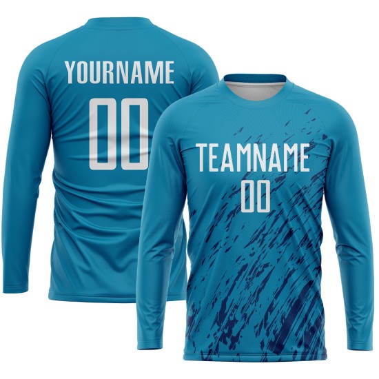 Sublimationstrikot Custom Blau Weiß-Schwarz Fußballuniform Panther Sublimationstrikot Custom Blau Weiß-Schwarz Fußballuniform Panther