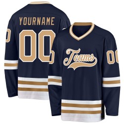 Hockeytrikot Old Custom Navy Gold-Weiß