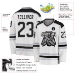 Hockeytrikot Custom Weiß Schwarz-Grau Hockeytrikot Custom Weiß Schwarz-Grau