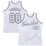 Weißes Trikot Weiß-Schwarz Custom Throwback Authentic Basketball Weißes Trikot Weiß-Schwarz Custom Throwback Authentic Basketball