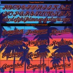 Benutzerdefinierte Jersey Royal Palm Baseball Muster Bäume Navy-Orange Design Authentic 3D