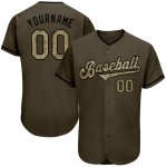 Baseball Camo-Schwarz Olive To Service Jersey Salute Authentic Custom