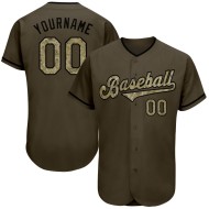 Baseball Camo-Schwarz Olive To Service Jersey Salute Authentic Custom