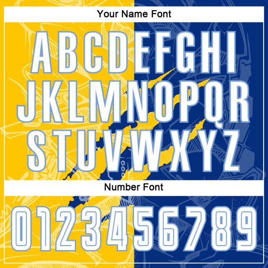 Sublimation Royal Graffiti Muster Blau Uniform Fußball Weiß Gelb-Licht Custom Scratch Jersey