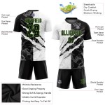 Grün Muster Scratch Jersey Uniform Sublimation Fußball Schwarz-Neon Graffiti Custom