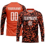 Fußballuniform Orange Trikot Benutzerdefinierte Weiß-Schwarz Sublimation