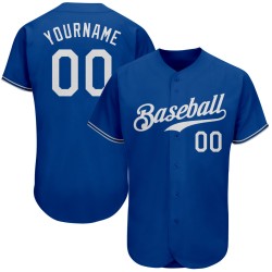 Jersey Weiß Royal Authentic Custom Baseball