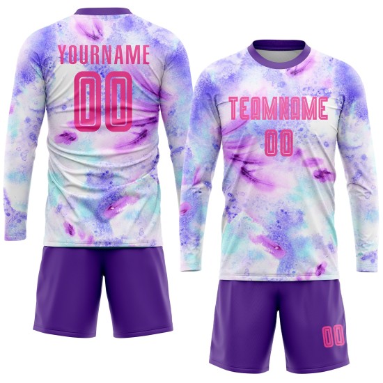 Rosa-Lila Tie Dye Jersey Fußball Uniform Sublimation Custom