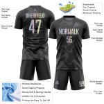 Linien Uniform Fußball Jersey Gradient-Grau Sublimation Custom Curve Schwarz Linien Uniform Fußball Jersey Gradient-Grau Sublimation Custom Curve Schwarz
