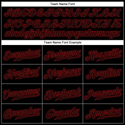 Jersey Authentic Baseball Schwarz Custom Schwarz-Rot