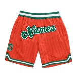 Shorts Custom Grün-Weiß Nadelstreifen Schwarz Basketball Authentic Orange Kelly