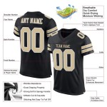 Football Schwarzes Mesh-Trikot Gold-Weiß Authentic Custom Vegas